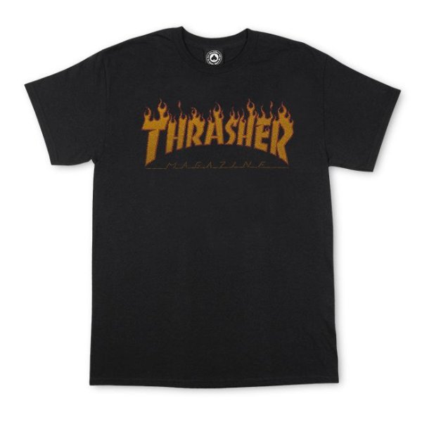 画像1: THRASHER "FLAME HALFTONE" - BLACK (1)