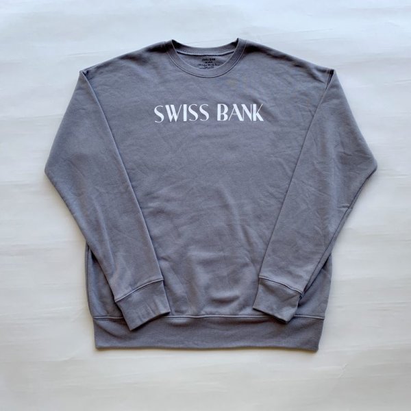 画像1: SWISS BANK / CREW NECK - DARK GREY (1)