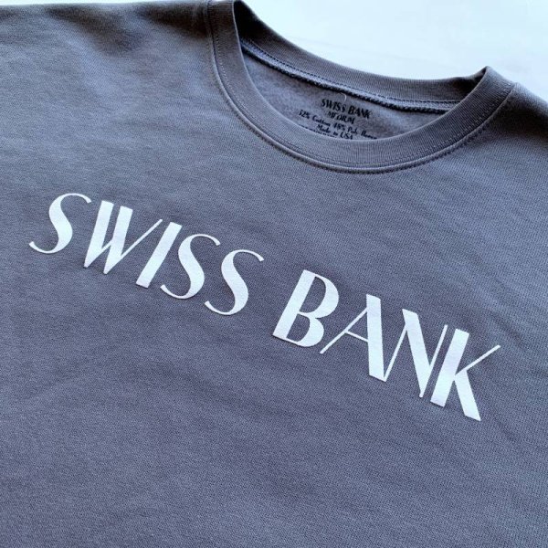 画像2: SWISS BANK / CREW NECK - DARK GREY (2)
