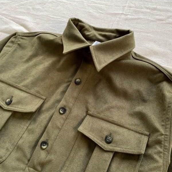 画像2: COMFORTABLE REASON "THOROUGHBRED SHIRTS" - OLIVE (2)