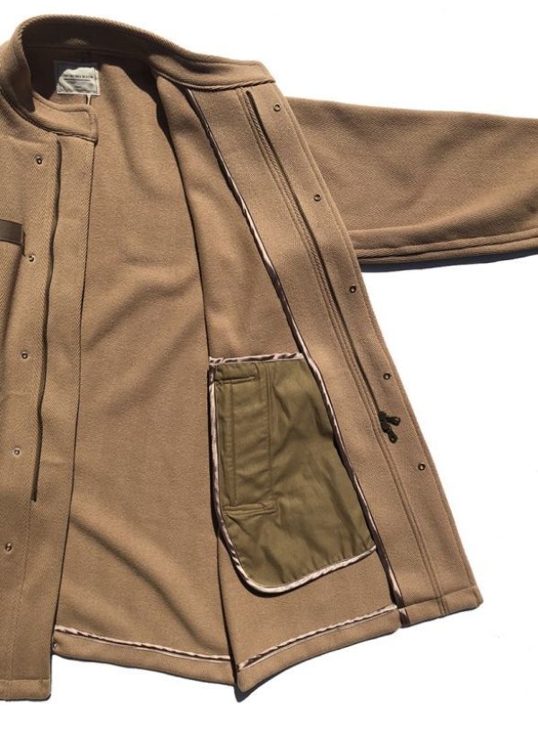 画像2: COMFORTABLE REASON "WOOL HERRINGBONE MODS COAT" - CAMEL (2)
