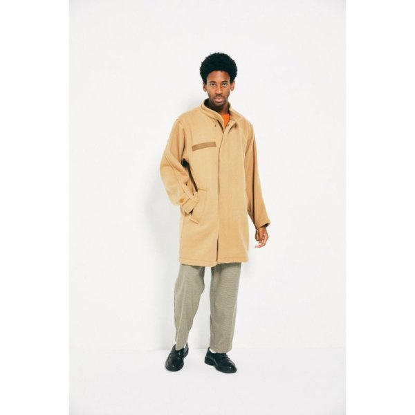 画像1: COMFORTABLE REASON "WOOL HERRINGBONE MODS COAT" - CAMEL (1)