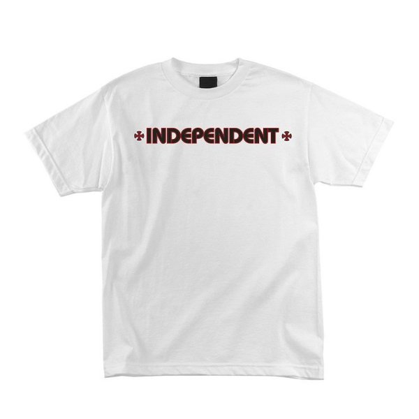画像1: INDEPENDENT "BAR/CROSS S/S TEE" - WHITE (1)