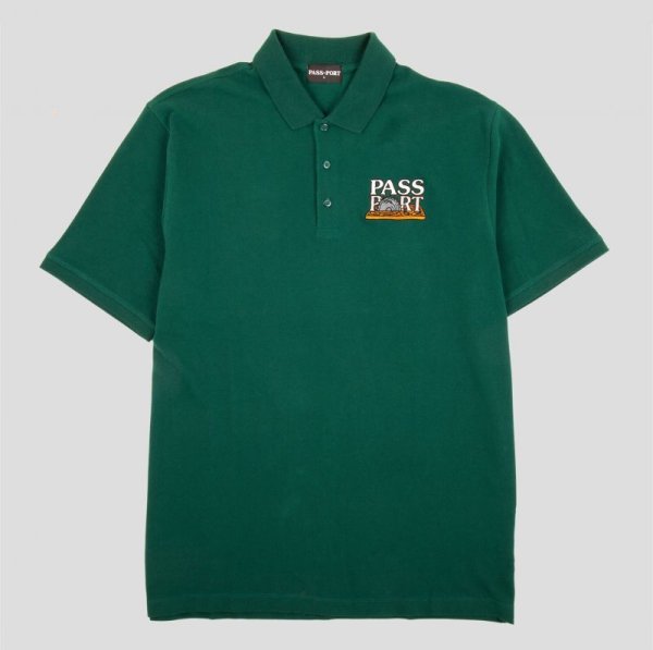 画像1: PASS~PORT "CIRCLE SAW EMBROIDERY POLO" - GREEN (1)