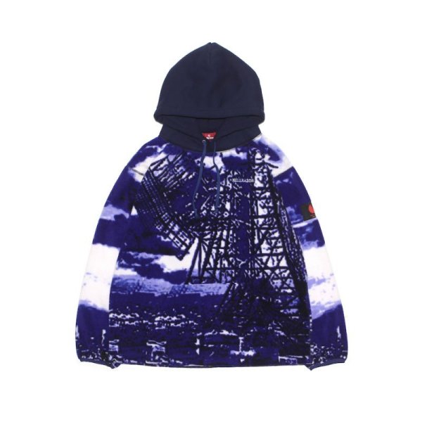 画像1: 【SALE】HELLRAZOR  "THANK YOU TOKYO FLEECE PARKA" - NAVY/WHITE (1)