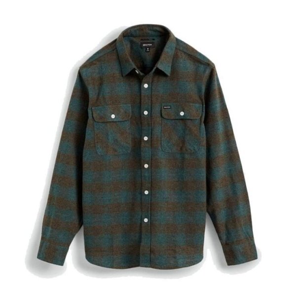 画像1: BRIXTON "BOWERY L/S FLANNEL" - OCEAN (1)