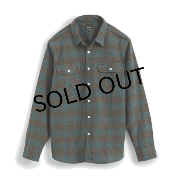 画像1: BRIXTON "BOWERY L/S FLANNEL" - OCEAN (1)