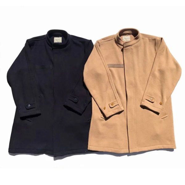 画像4: COMFORTABLE REASON "WOOL HERRINGBONE MODS COAT" - CAMEL (4)