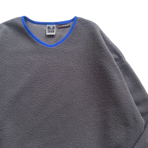 画像2: NOROLL "FLEECE V NECK SWEATER" - GREY (2)