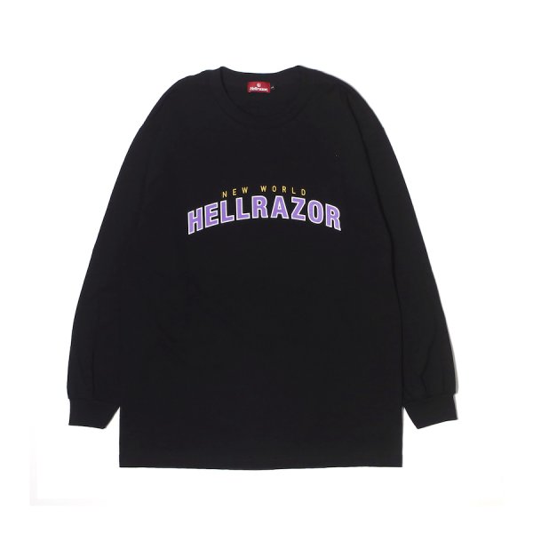 画像1: 【 SALE 20% off 】HELLRAZOR " ARCH LOGO LS TEE " - BLACK (1)