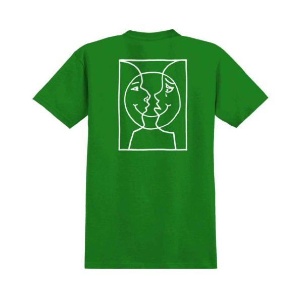 画像1: KROOKED SKATEBOADING "MOONSMILE RAW TEE" - GREEN (1)