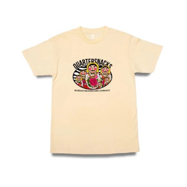 画像1: QUARTERSNACKS "RUSSIAN DOLL TEE" - CREAM (1)