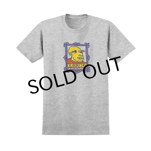 画像1: KROOKED SKATEBOADING "FRAME FACE TEE" - ASH GREY (1)