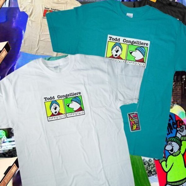画像2: DEAR SKATING "TODD CONGELLIERE BEAR MUGSHOT TEE" - WHITE (2)