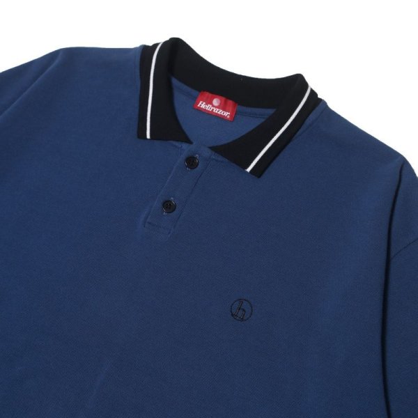 画像3: 【SALE】HELLRAZOR "h POLO SHIRT" - BLUE (3)