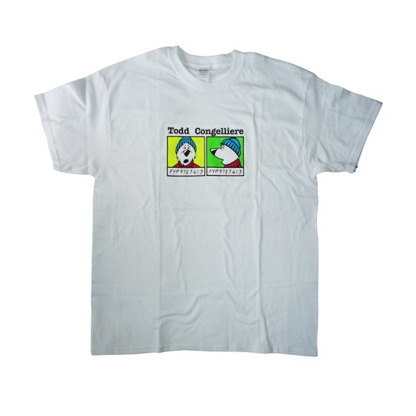 画像1: DEAR SKATING "TODD CONGELLIERE BEAR MUGSHOT TEE" - WHITE (1)