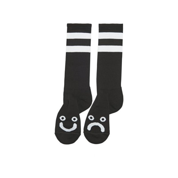 画像1: POLAR SKATE CO. "HAPPY SAD SOCKS" - BLACK (1)