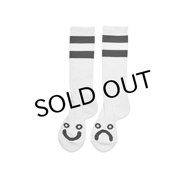 画像1: POLAR SKATE CO. "HAPPY SAD SOCKS" - WHITE (1)