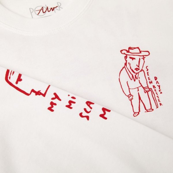 画像2: POLAR SKATE CO. "SEEN BETTER DAYS LS TEE" - WHITE  (2)