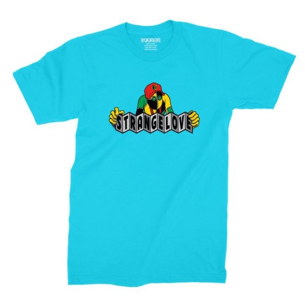 画像1: STRANGE LOVE "Rag Doll Logo Tee" - LAGOON BLUE/RASTA (1)