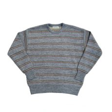 画像1: COMFORTABLE REASON " PINSTRIPE RASTA SWEATER " - GRAY (1)