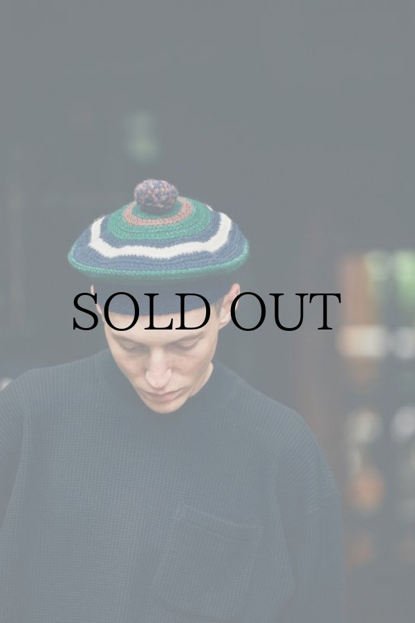 画像8: COMFORTABLE REASON "STRIPE TAM O'SHANTER HAT" - NAVY (8)