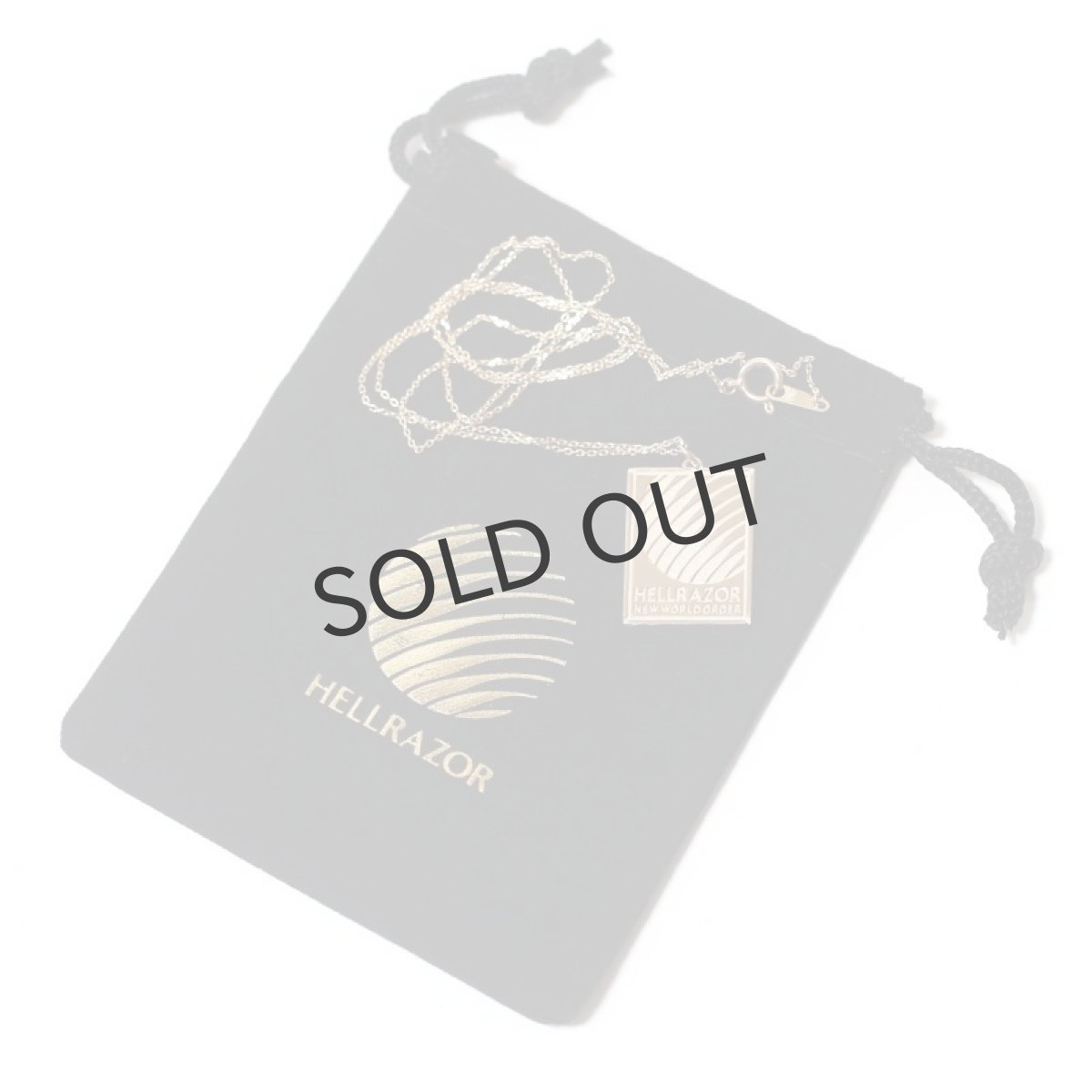 画像1: HELLRAZOR "REMEMBER YOU MUST DIE NECKLACE w/ POUCH" - 10K GOLD (1)