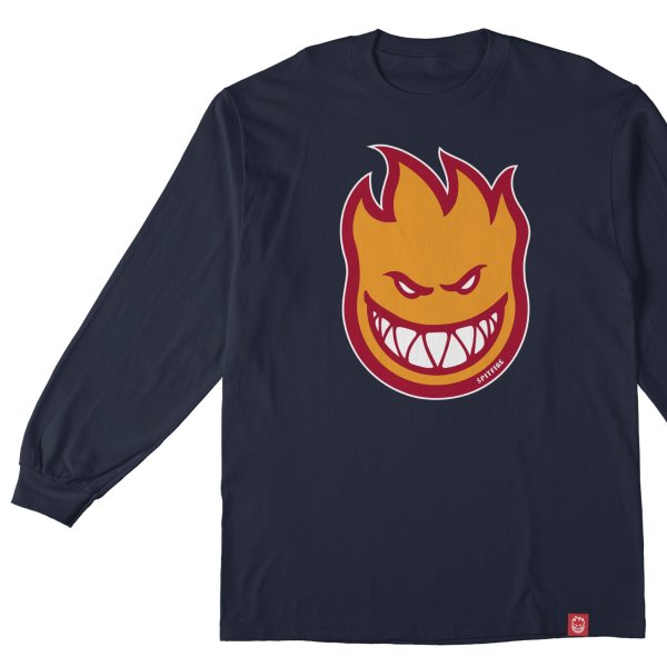 画像1: SPITFIRE WHEELS "SF BIG HEAD LS TEE" - NAVY(YOUTH SIZE ) (1)
