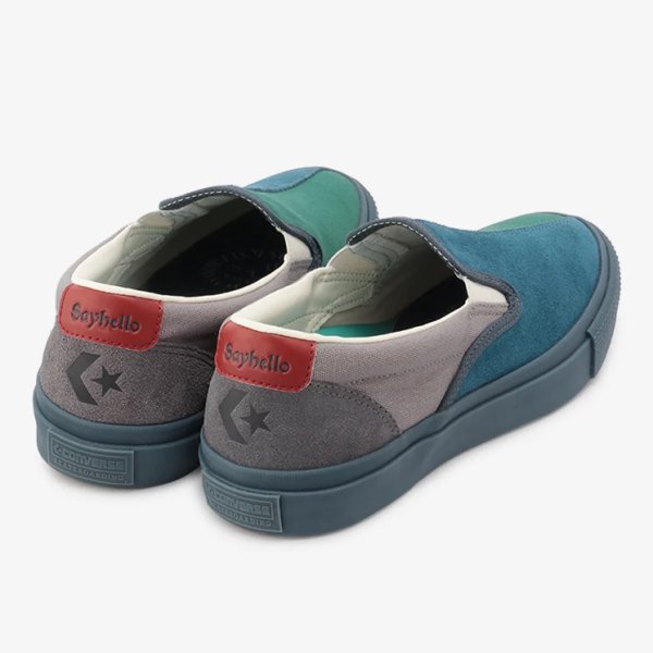画像4: 【SALE】CONVERSE SKATEBOARDING "CS SLIP-ON SK SAYHELLO +" - BLUE/GREEN/GRAY (4)