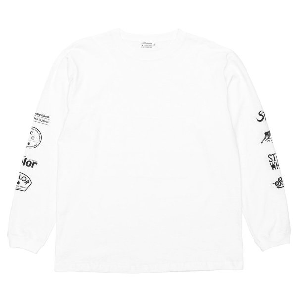 画像1: STRUSH WHEELS X COLOR COMMUNICATIONS "LONG SLEEVE T-SHIRT / LOGOS SLEEVE" - WHITE (1)