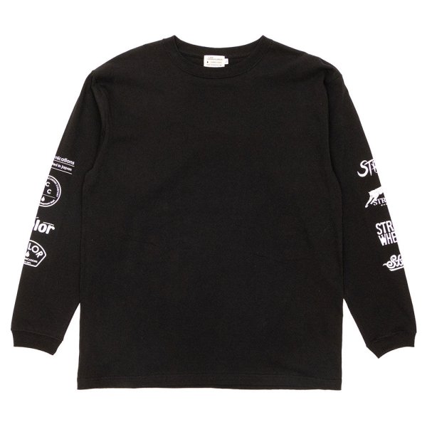画像1: STRUSH WHEELS X COLOR COMMUNICATIONS "LONG SLEEVE T-SHIRT / LOGOS SLEEVE" - BLACK (1)