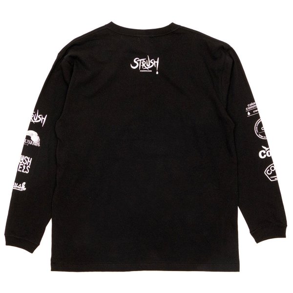 画像3: STRUSH WHEELS X COLOR COMMUNICATIONS "LONG SLEEVE T-SHIRT / LOGOS SLEEVE" - BLACK (3)
