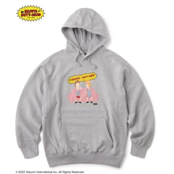 画像1: 【SALE】FTC x BEAVIS AND BUTT-HEAD "CHEWING GUM PULLOVER HOODY" - GRAY (1)