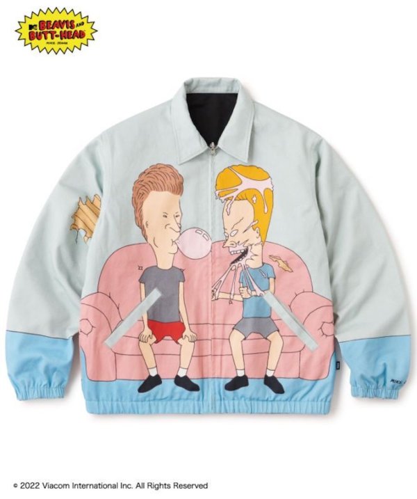 画像2: FTC x BEAVIS AND BUTT-HEAD "REVERSIBLE HARRINGTON JACKET" - BLACK (2)