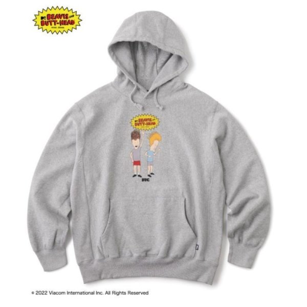 画像1: 【SALE】FTC x BEAVIS AND BUTT-HEAD "DEVIL HORNS PULLOVER HOODY" - GRAY (1)