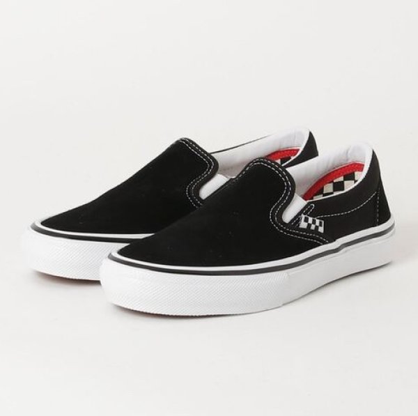 画像1: VANS "SKATE SLIP-ON" - BLK/WHT ［USA企画］ (1)