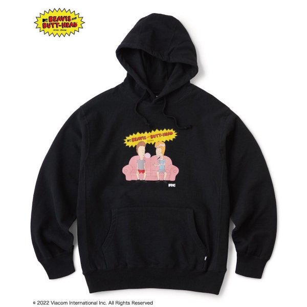 画像1: 【SALE】FTC x BEAVIS AND BUTT-HEAD "CHEWING GUM PULLOVER HOODY" - BLACK (1)