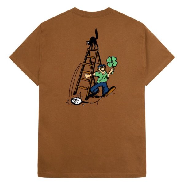 画像1: PASS~PORT "DUMB?LUCK LADDER TEE" - CARAMEL (1)