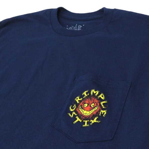 画像2: ANTIHERO " GRIMPLE STIX POCKET LS TEE " - NAVY (2)
