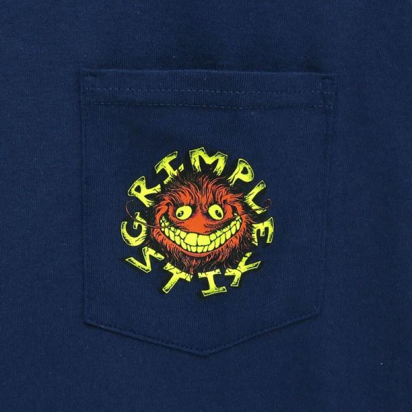 画像4: ANTIHERO " GRIMPLE STIX POCKET LS TEE " - NAVY (4)