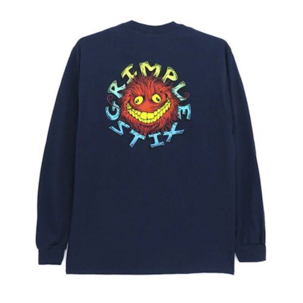 画像3: ANTIHERO " GRIMPLE STIX POCKET LS TEE " - NAVY (3)