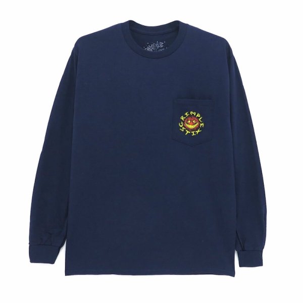 画像1: ANTI HERO "GRIMPLE STIX POCKET LS TEE" - NAVY (1)