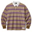 画像1: FTC "PRINTED STRIPE RUGBY SHIRT" - TAN (1)