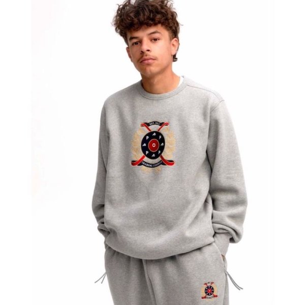 画像3: POP TRADING COMPANY "ROYAL CREWNECK SWEAT" - HETHER GREY (3)