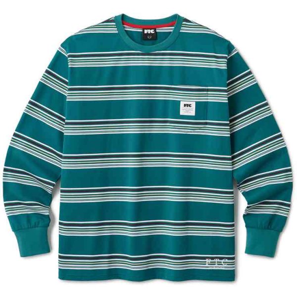 画像1: FTC "POCKET STRIPE L/S TEE" - GREEN (1)