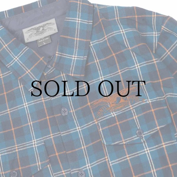 画像2: ANTIHERO " BASIC EAGLE FLANNEL SHIRTS " - MULTI /ORANGE (2)