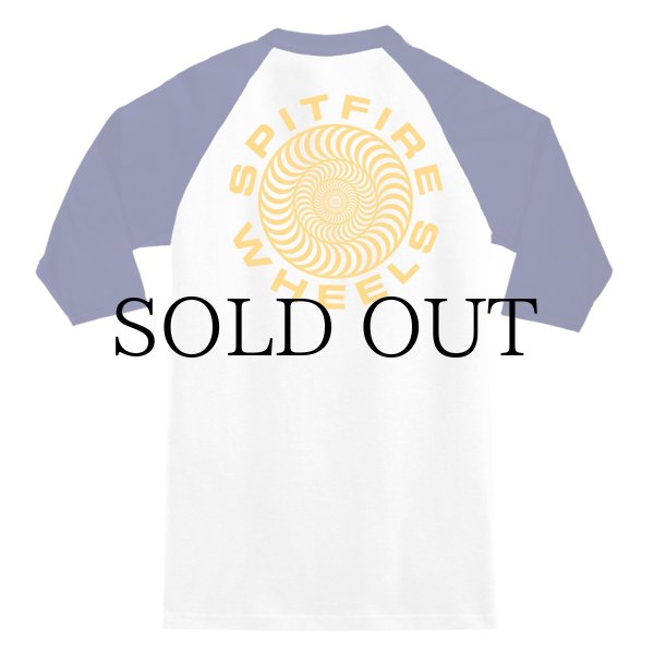 画像1: SPITFIRE WHEELS "3/4 SLEEVE CLASSIC 87' SWIRL RAGLAN TEE" - WHITE / ROYAL (1)
