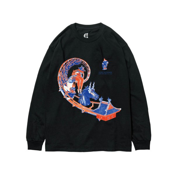 画像1: EVISEN SKATEBOARDS "FUJI Q LS TEE" - BLACK (1)