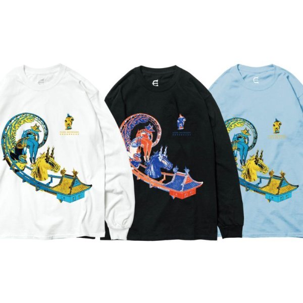 画像2: EVISEN SKATEBOARDS "FUJI Q LS TEE" - BLACK (2)