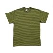 画像1: COMFORTABLE REASON "THIN STRIPE POCKET TEE" - OLIVE×BROWN (1)